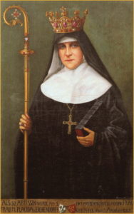 Die Äbtissin von Frauenchiemsee, M. Placida von Eichendorff, mit Krone und Bischofsstab (1920)