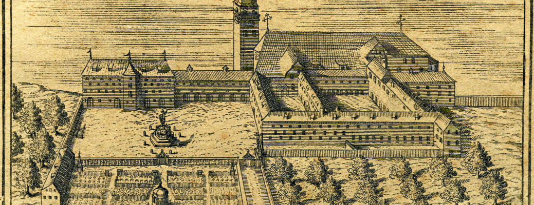 Südansicht des Stifts Sankt Zeno auf einem Kupferstich von Anton Ertl, 1687 V J. Lang