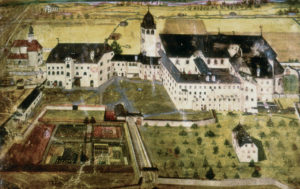 Das ehemalige Augustiner-Chorherrenstift St. Zeno, um 1654. © J. Lang