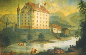 Historische Ansicht des Schlosses Goldenstein © K. Birnbacher