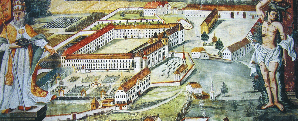 Die Klosteranlage, Wandgemälde in der ehem. Prälatur, Ende 18. Jh. © C. Soika