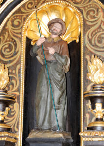 St. Koloman als Pilger auf dem Hochaltar der Kapelle am Kolomansbrünndl © A. Hirsch