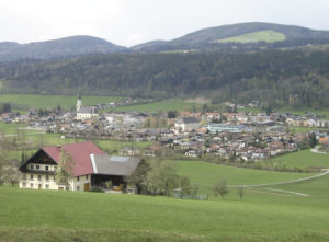 Ansicht des Marktes Thalgau heute gegen den Thalgauberg. © Marktgemeinde Thalgau