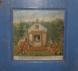 Votivbild, eingelassen in die Tür zum Choraufgang © A. Hahnl