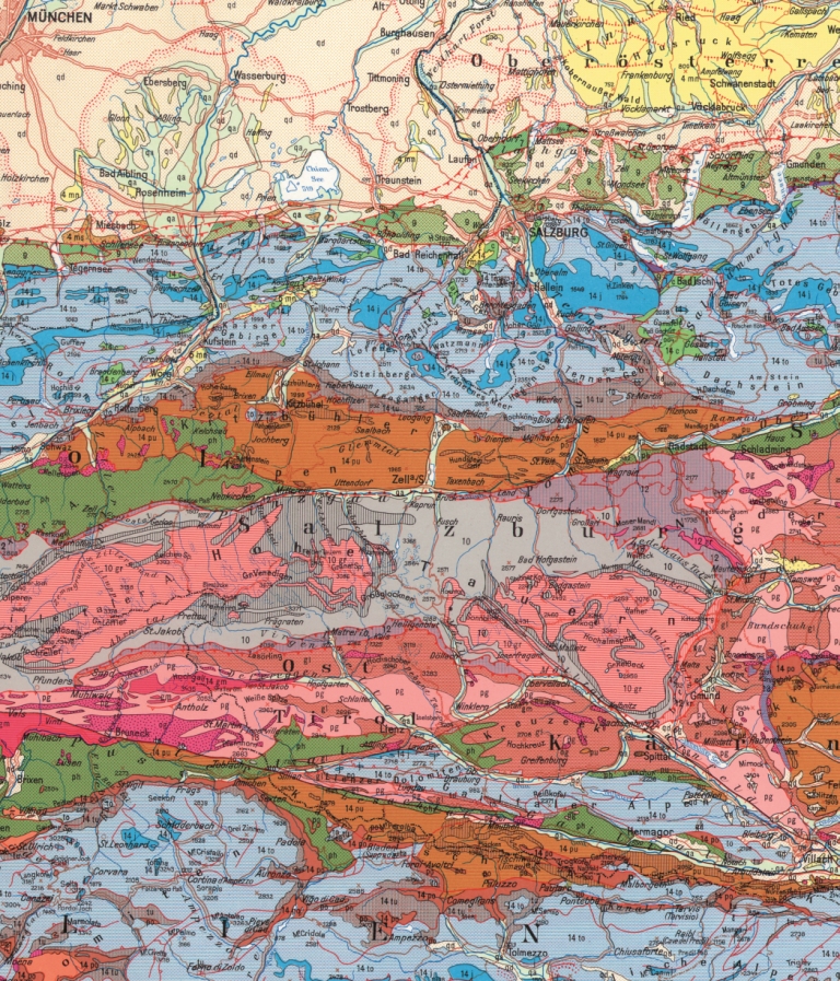Geologische Karte der Republik Österreich mit tektonischer Gliederung, Autor: Peter Beck-Mannagetta // Quelle: Geologische Bundesanstalt, Wien; Abdruck genehmigt mit AZ 515 v. 21.10.04