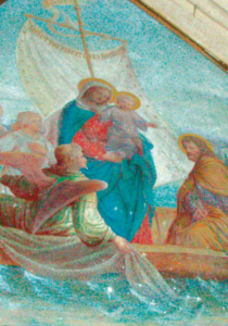 Wandmalerei: Die heilige Familie überquert den Seeoner See © C. Soika